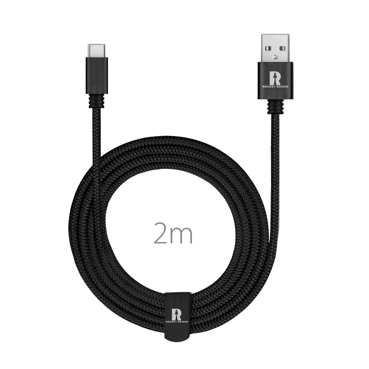 Rocket Games USB-C Connection Cable 2m Black for PS5 Controller